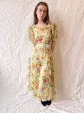 1930er halbdurchsichtiges Partykleid aus gekräuseltem Rayon-Taft