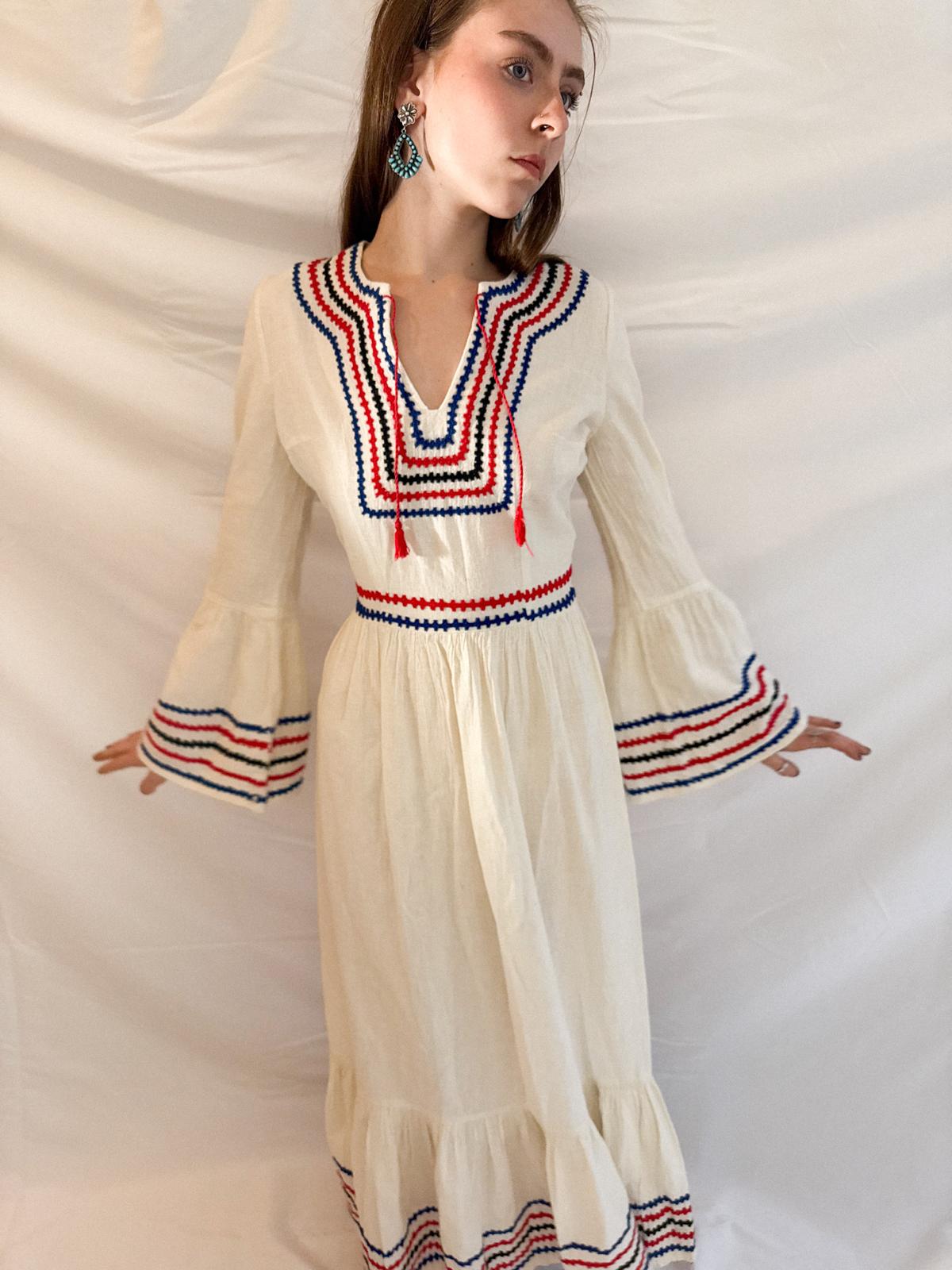 1970s Made in Pakistan Cheescloth Dress