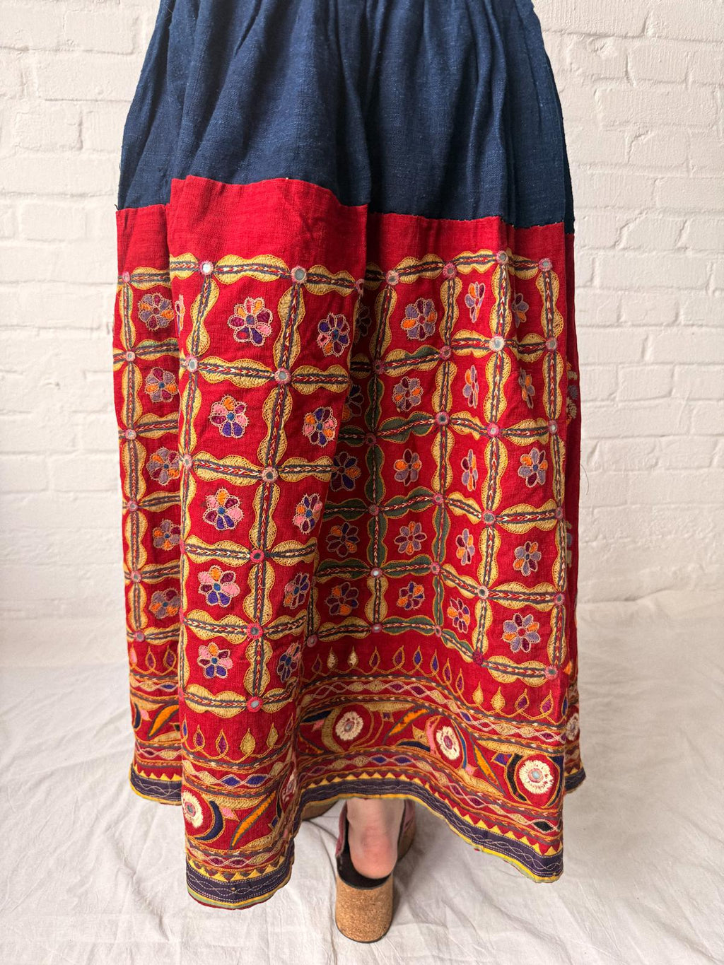 1960s Gujarati Embroidered Folk Skirt