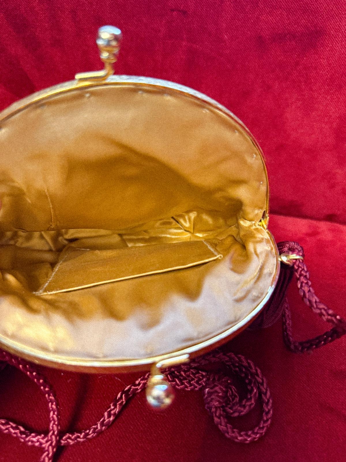 Vintage 1970s Silk Bag with Embroidery