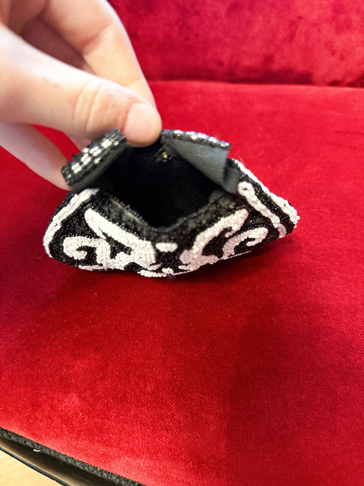 Mini Beaded Edwardian / Early 20th Century Coin or Jewellery Pouch