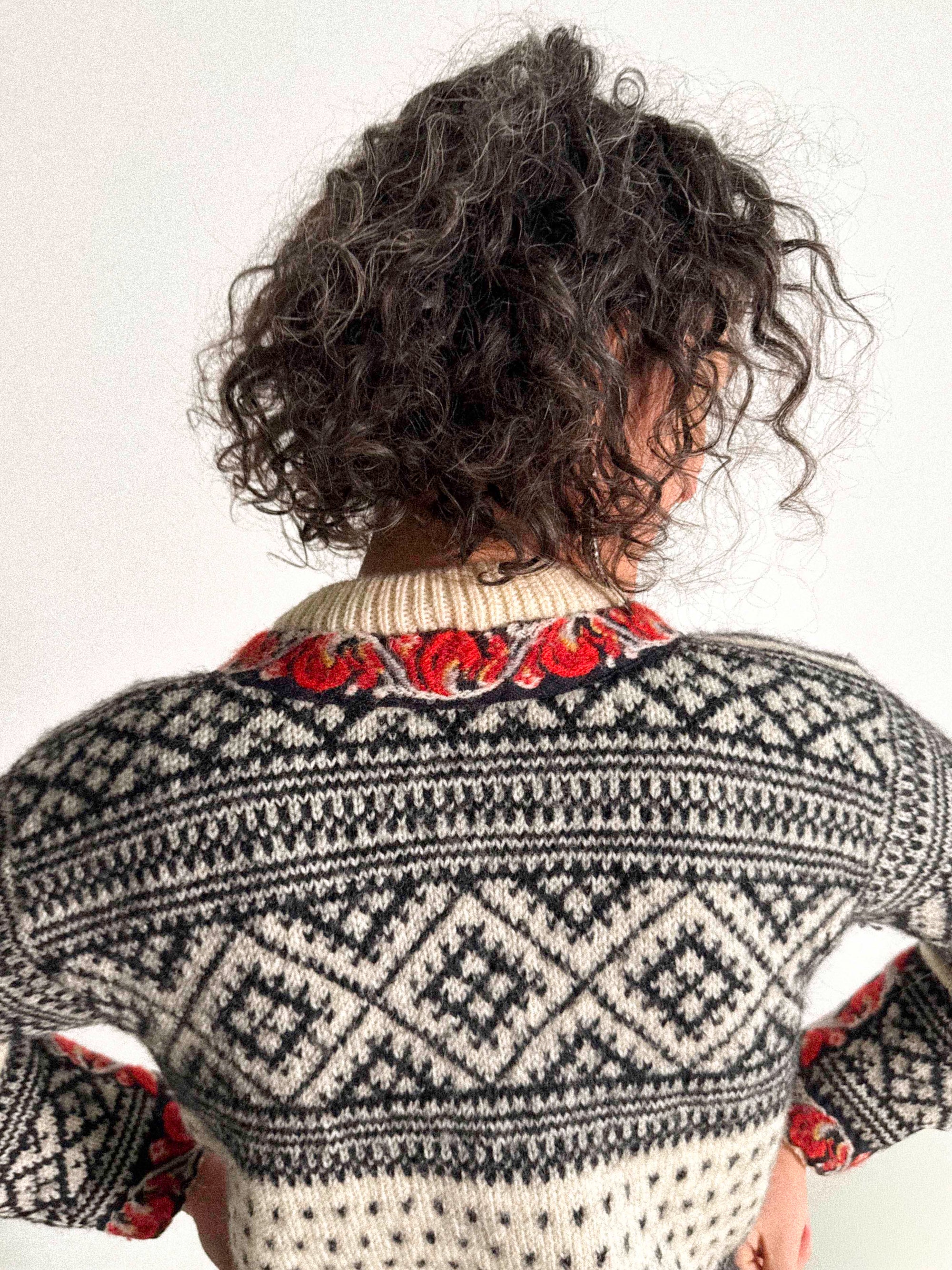 Wollstrickjacke von Dale of Norway aus den 1970er/80er Jahren