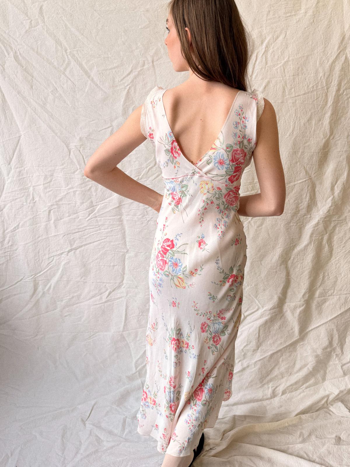 Blumenkleid aus Viskose, 1930er-Jahre