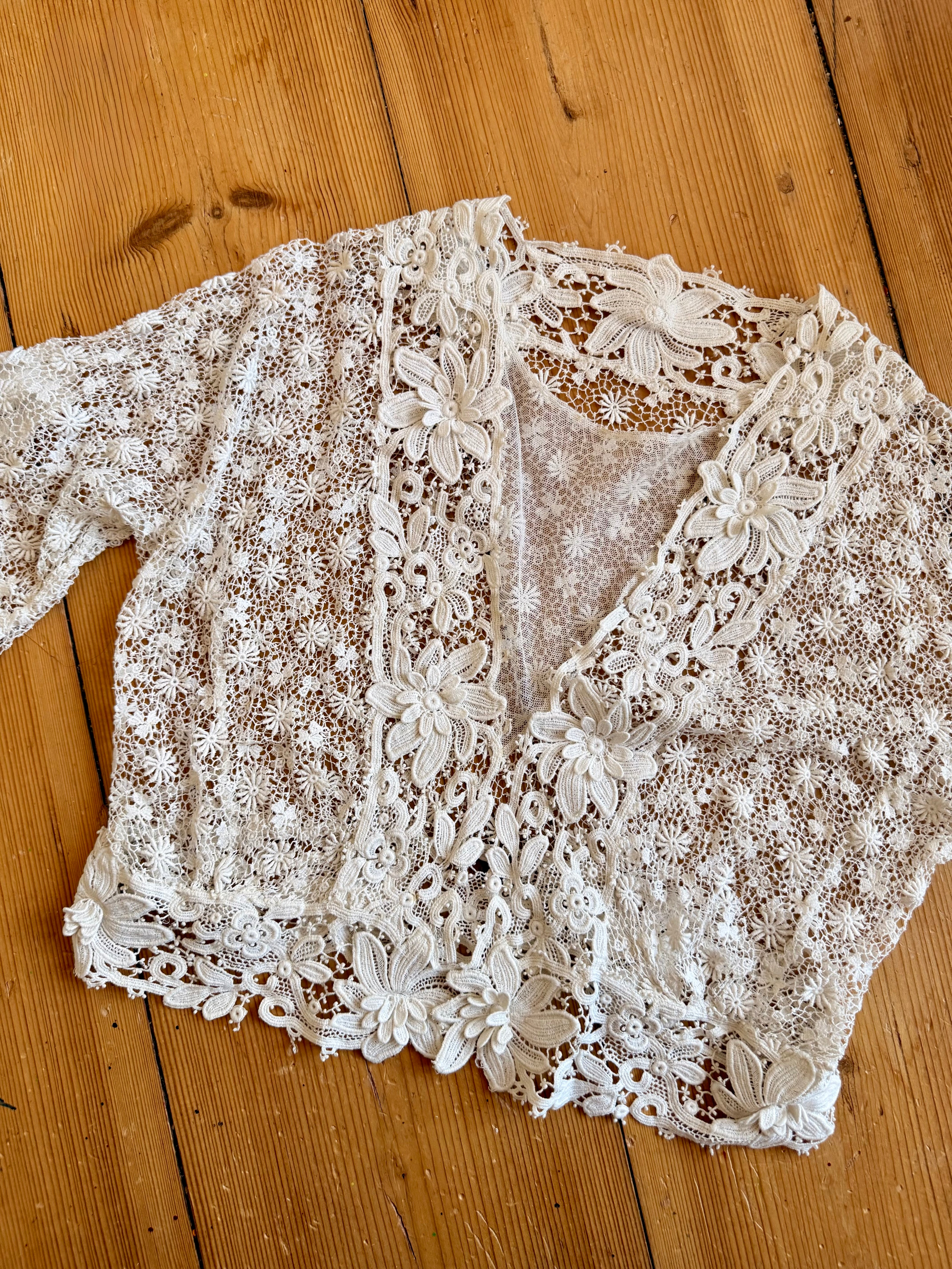 Antique Edwardian Irish Lace Bodice Blouse