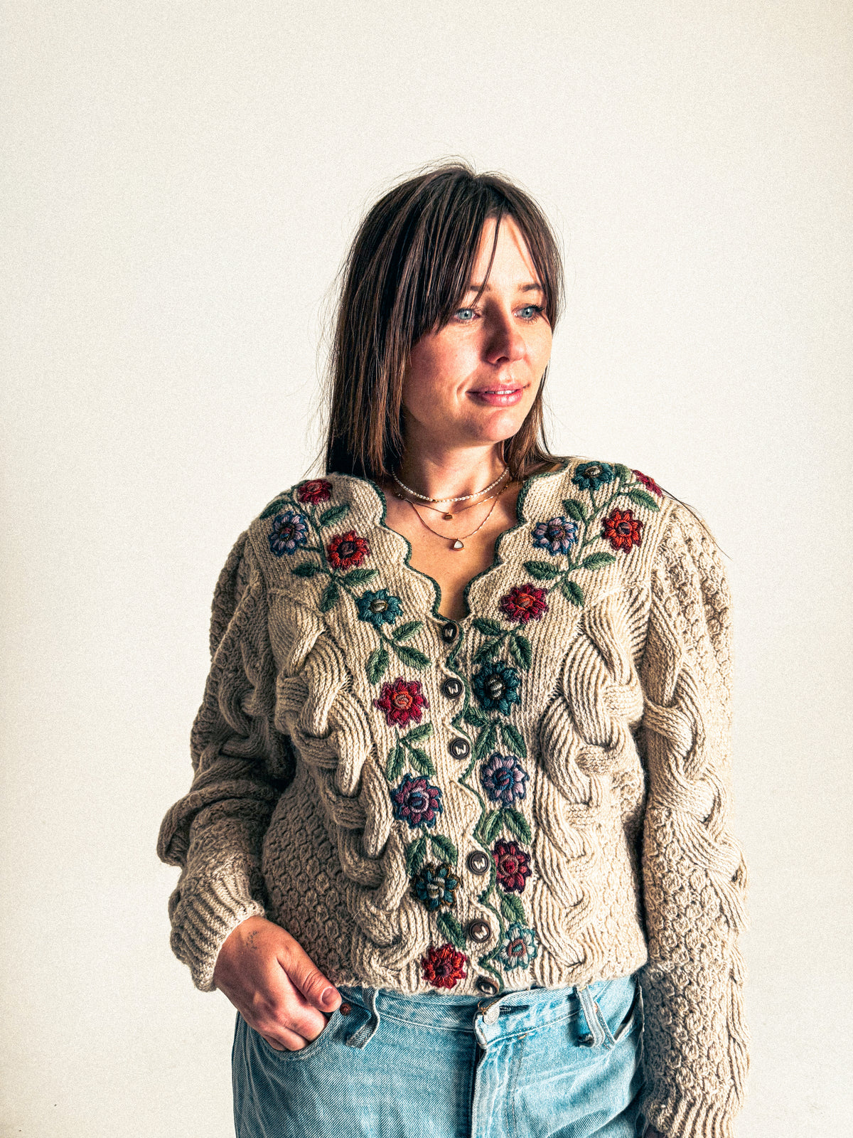 Vintage Wolkenstricker Handmade Wool Cardigan