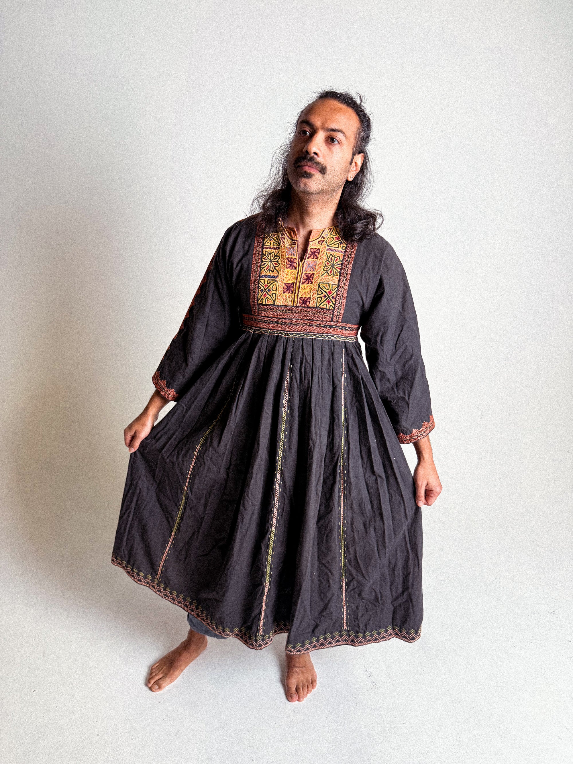 1970s Embroidered Afghan Dress