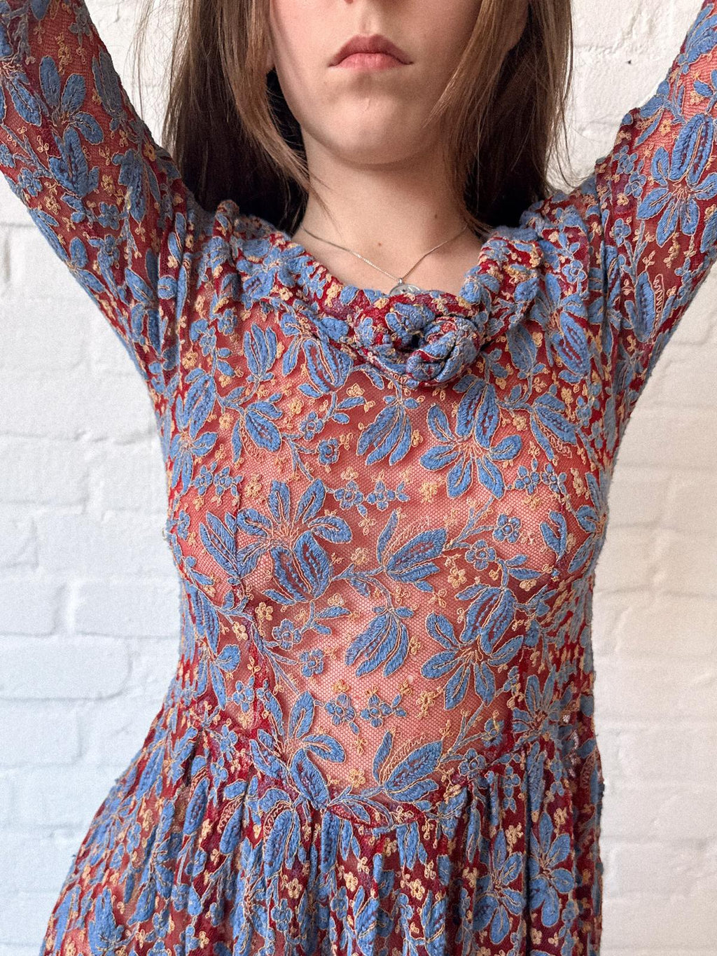 1930s Mesh and Embroidery Dress