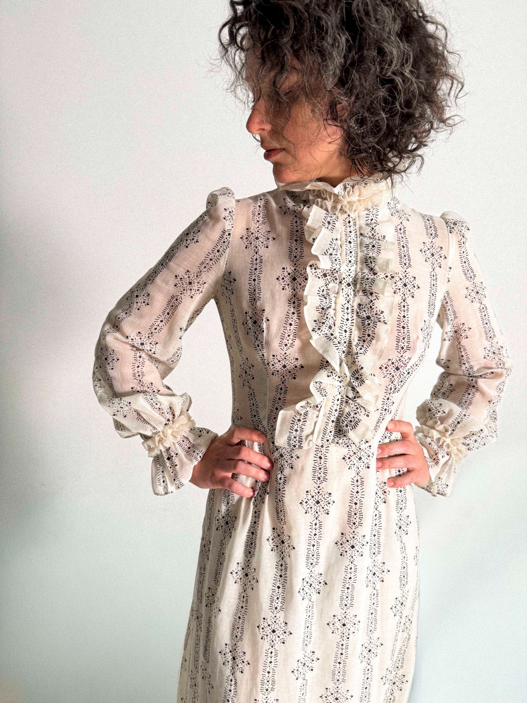 1960s Prairie Dress with Ruffles