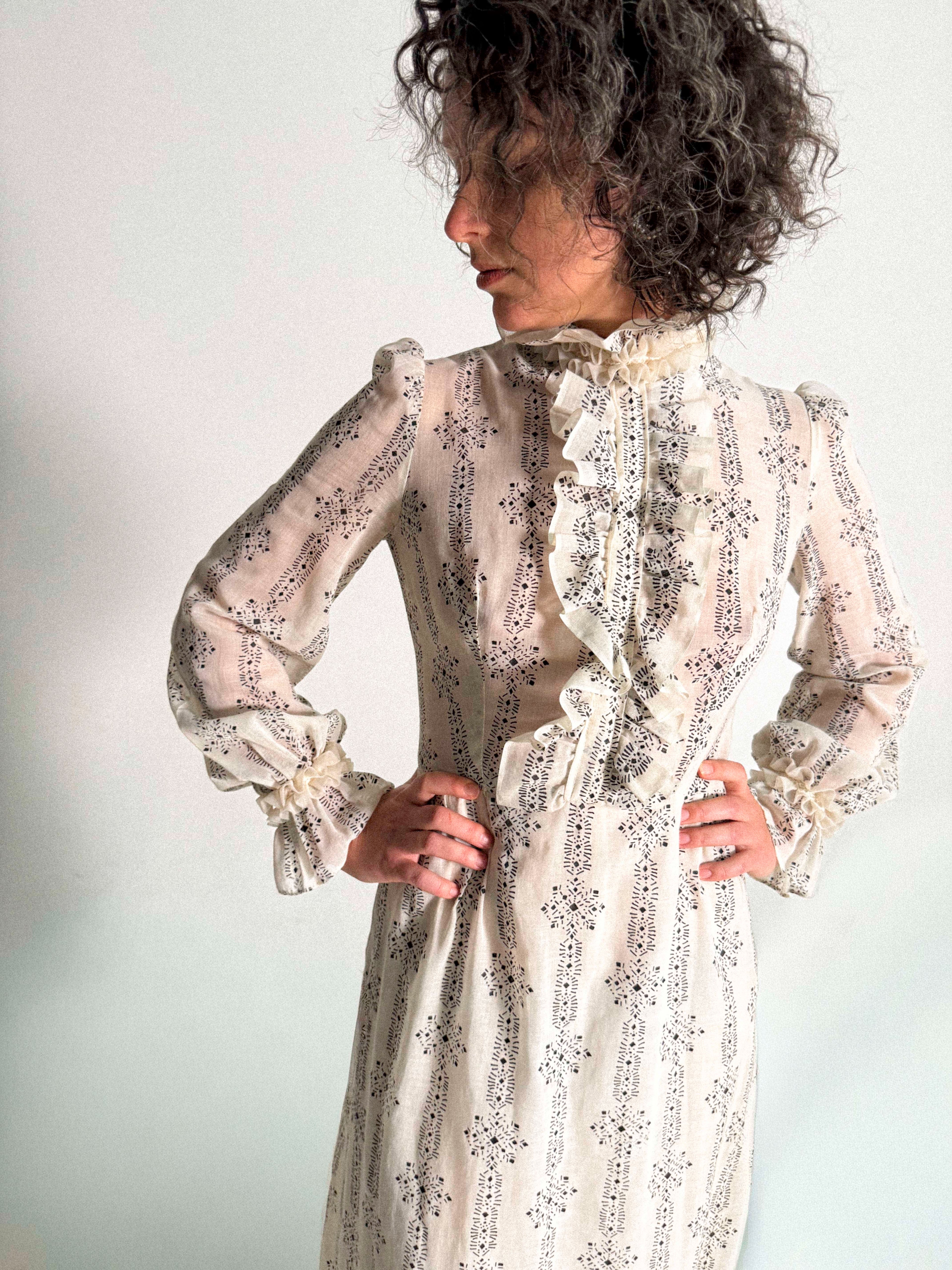 1960s Prairie Dress with Ruffles