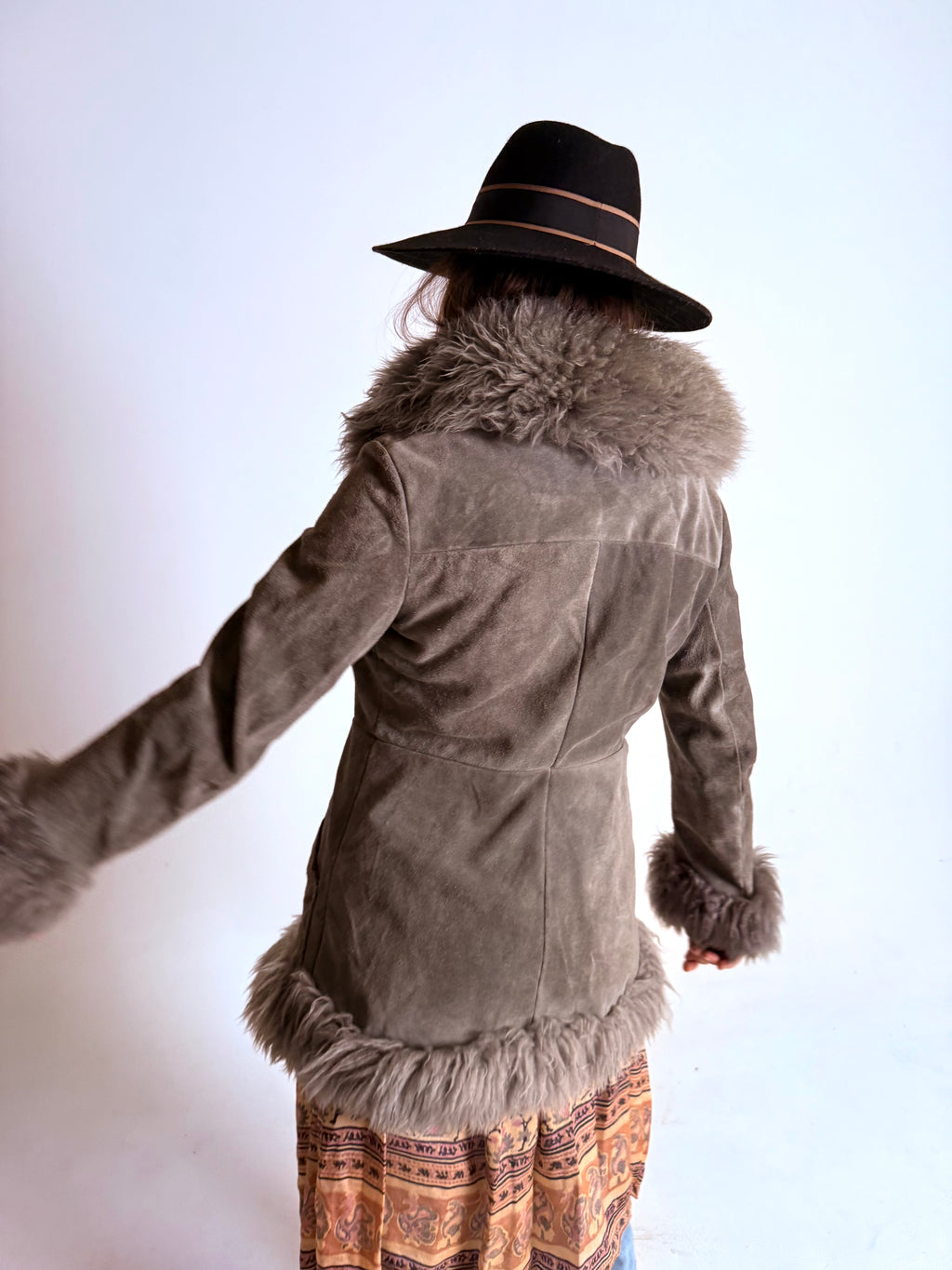 1970s Australian Sheepskin Grey Penny Lane Lammy Coat