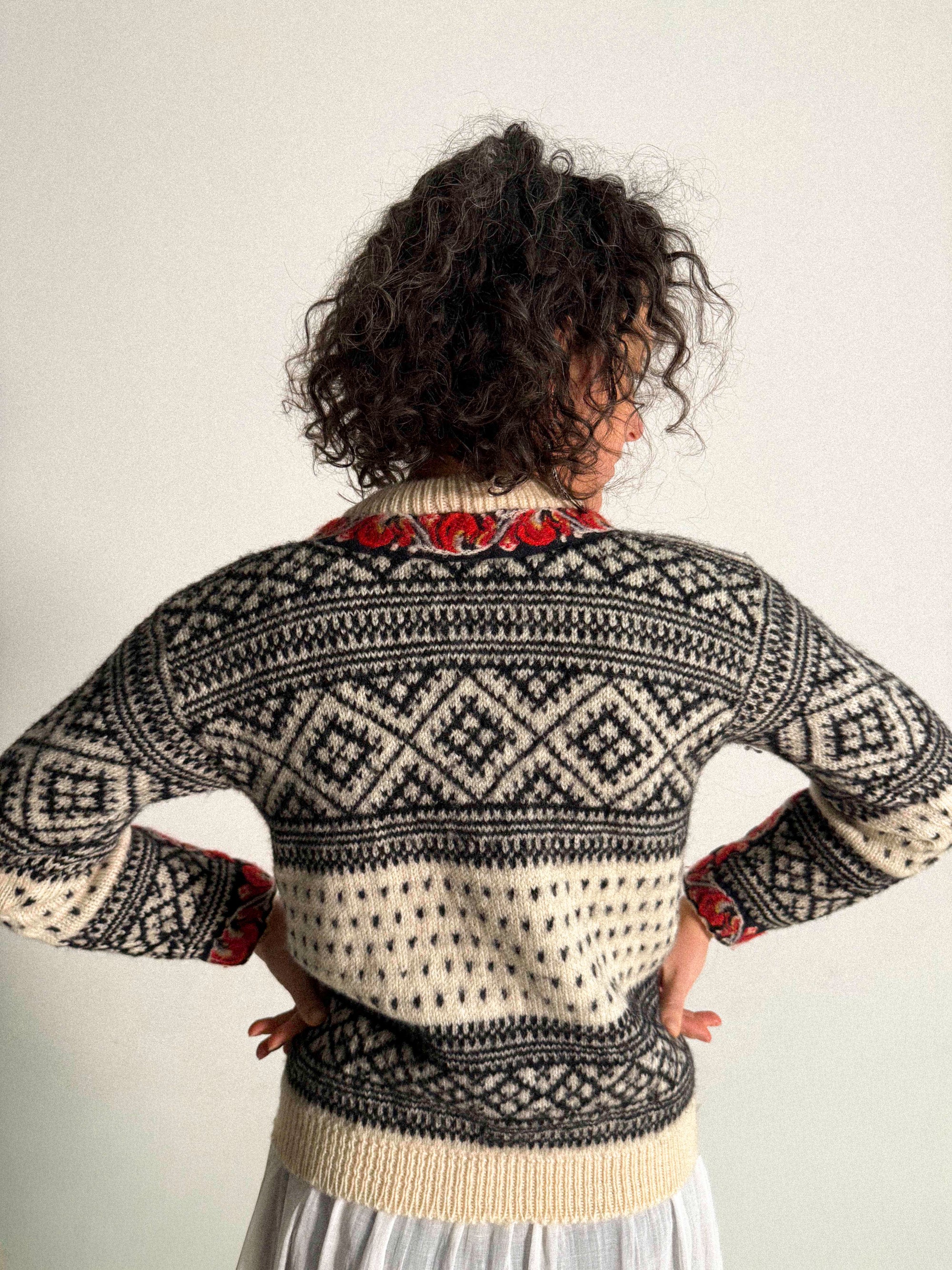 Wollstrickjacke von Dale of Norway aus den 1970er/80er Jahren