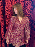 1940s Silk Jacquard Jacket with Art Deco Detailing and Frog Closures