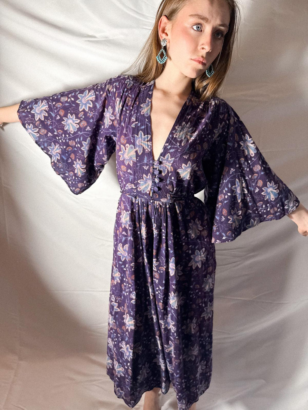 1970s Ayesha Davar Tie-Up dress