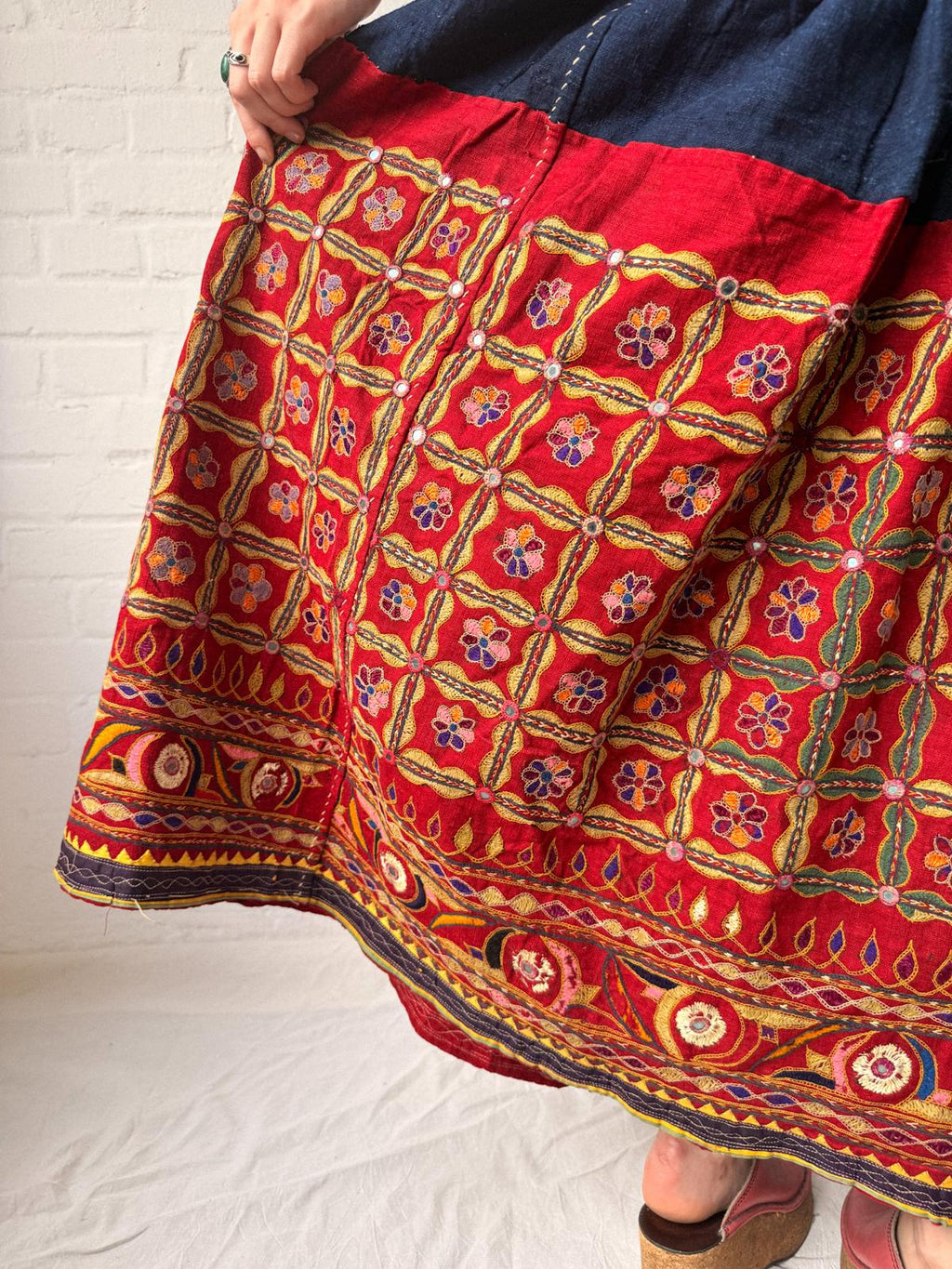 1960s Gujarati Embroidered Folk Skirt