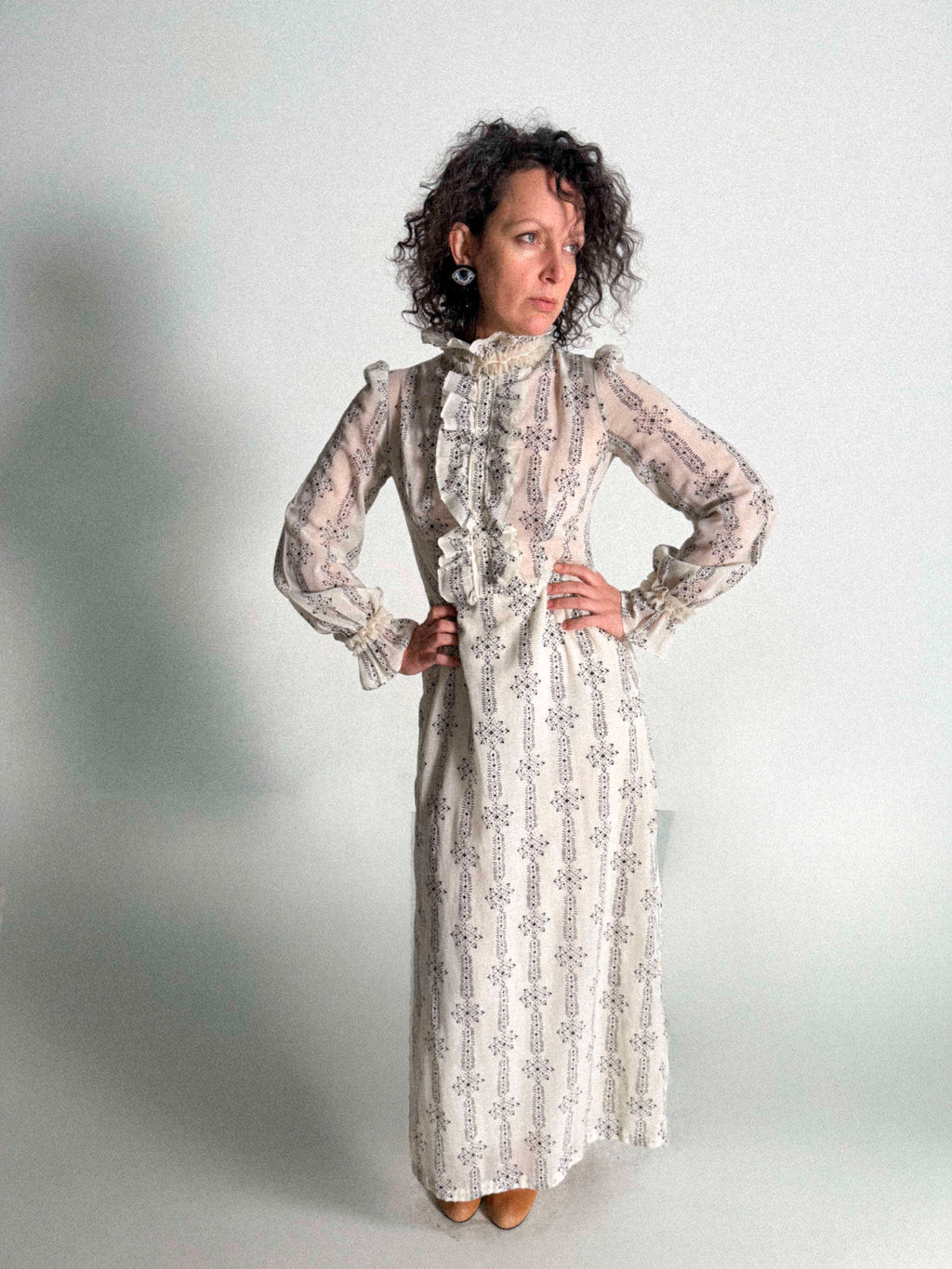 1960s Prairie Dress with Ruffles