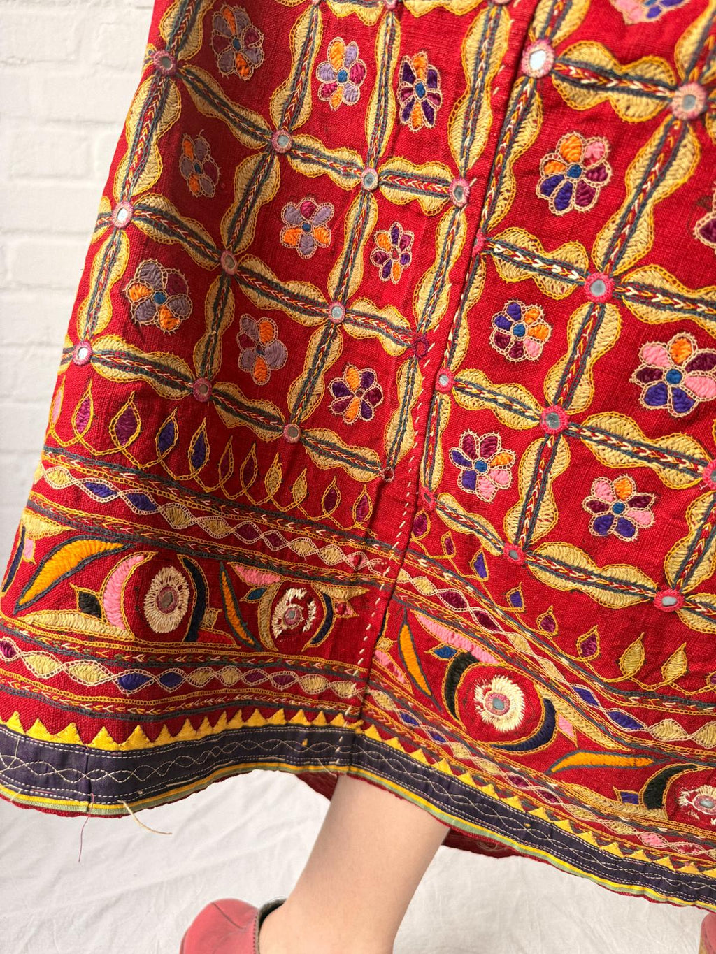 1960s Gujarati Embroidered Folk Skirt