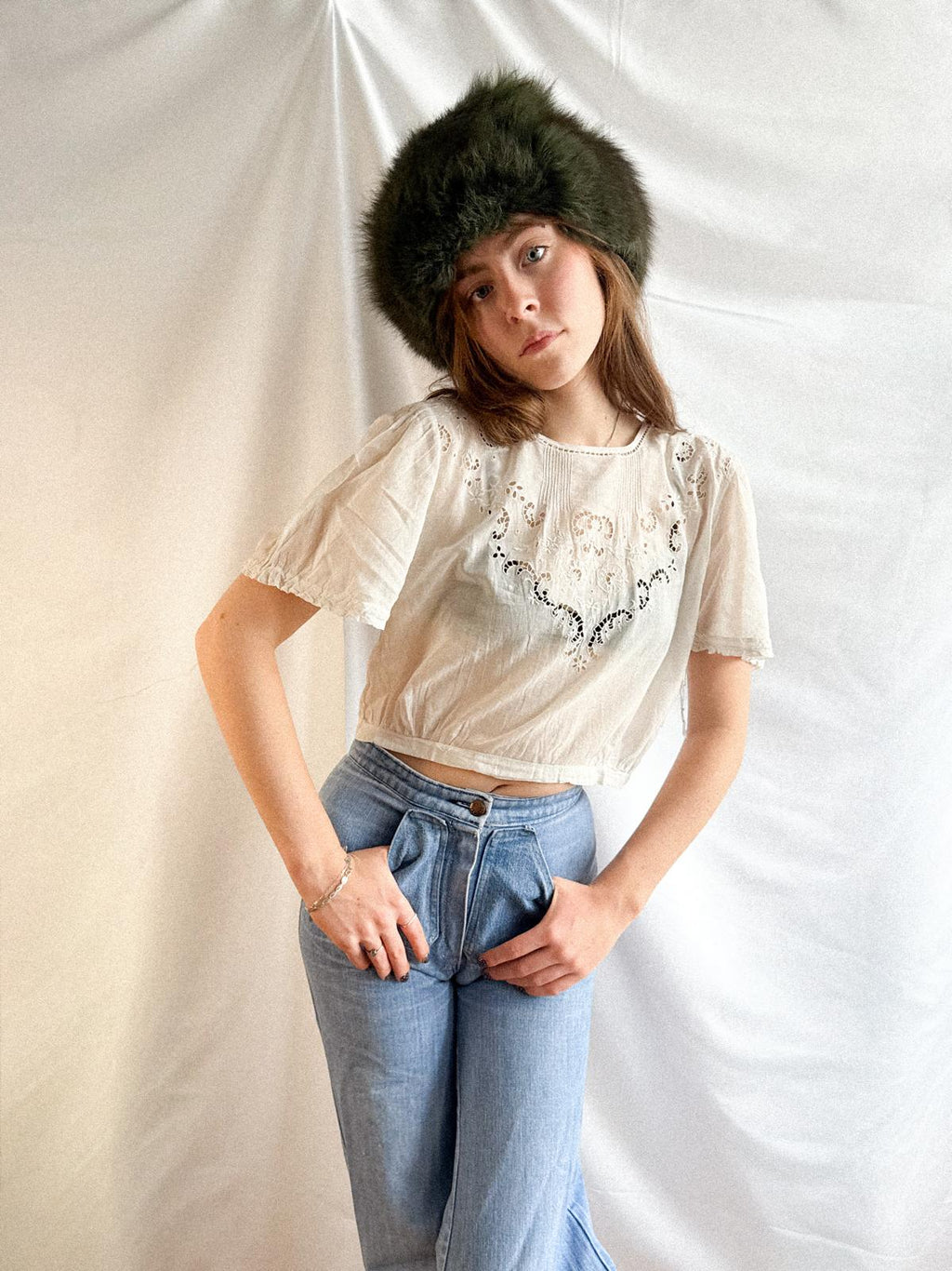 Edwardian Cotton Corset Cover Blouse