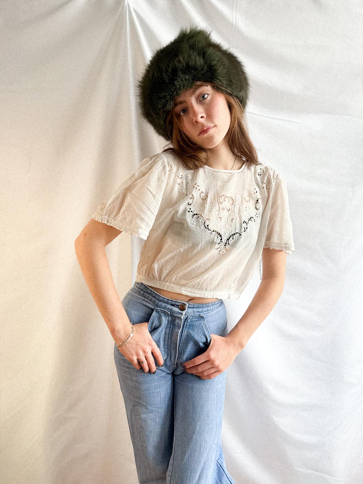 Edwardian Cotton Corset Cover Blouse