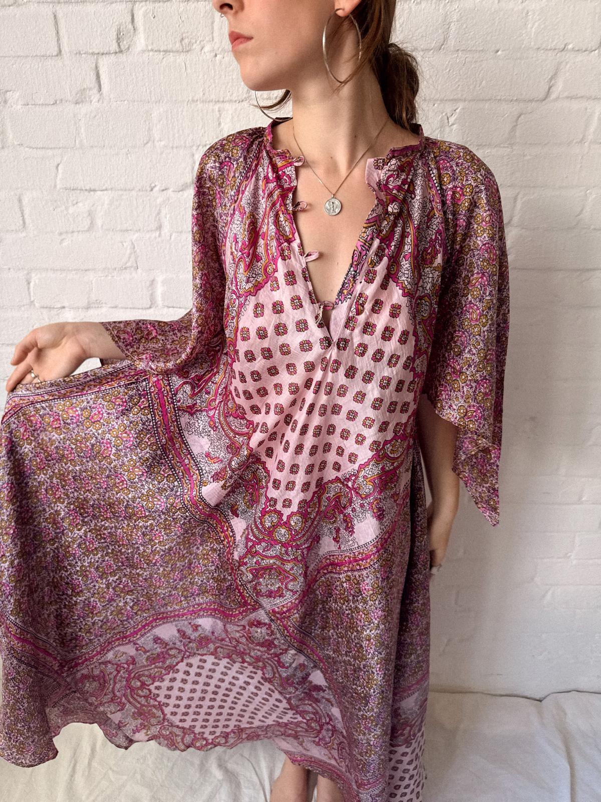 1970s Zodiac Deadstock Pure Silk Patchwork Cafta