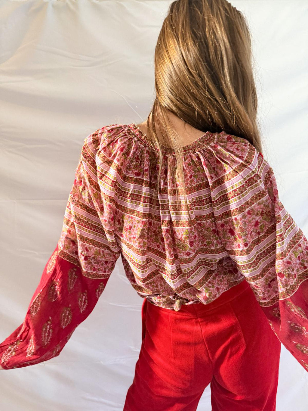 1970s Indian Cotton Gauze Blouse