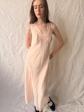 1930s Baby Pink Bias-Cut Silk Slip Dress