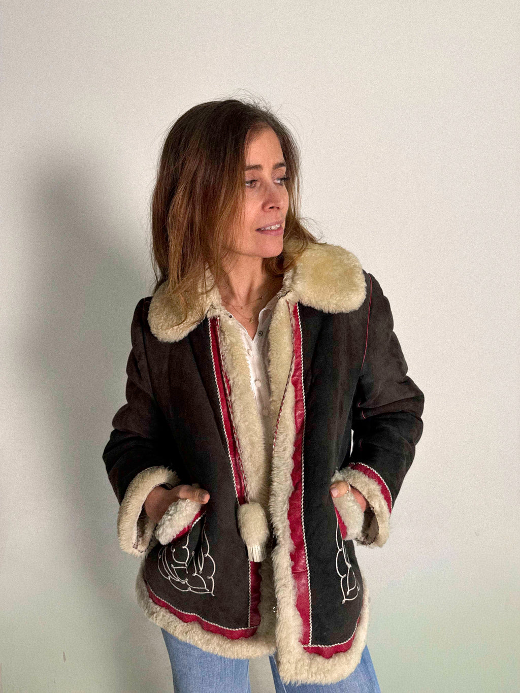 Shearling-Folklorejacke aus den 1960er-Jahren
