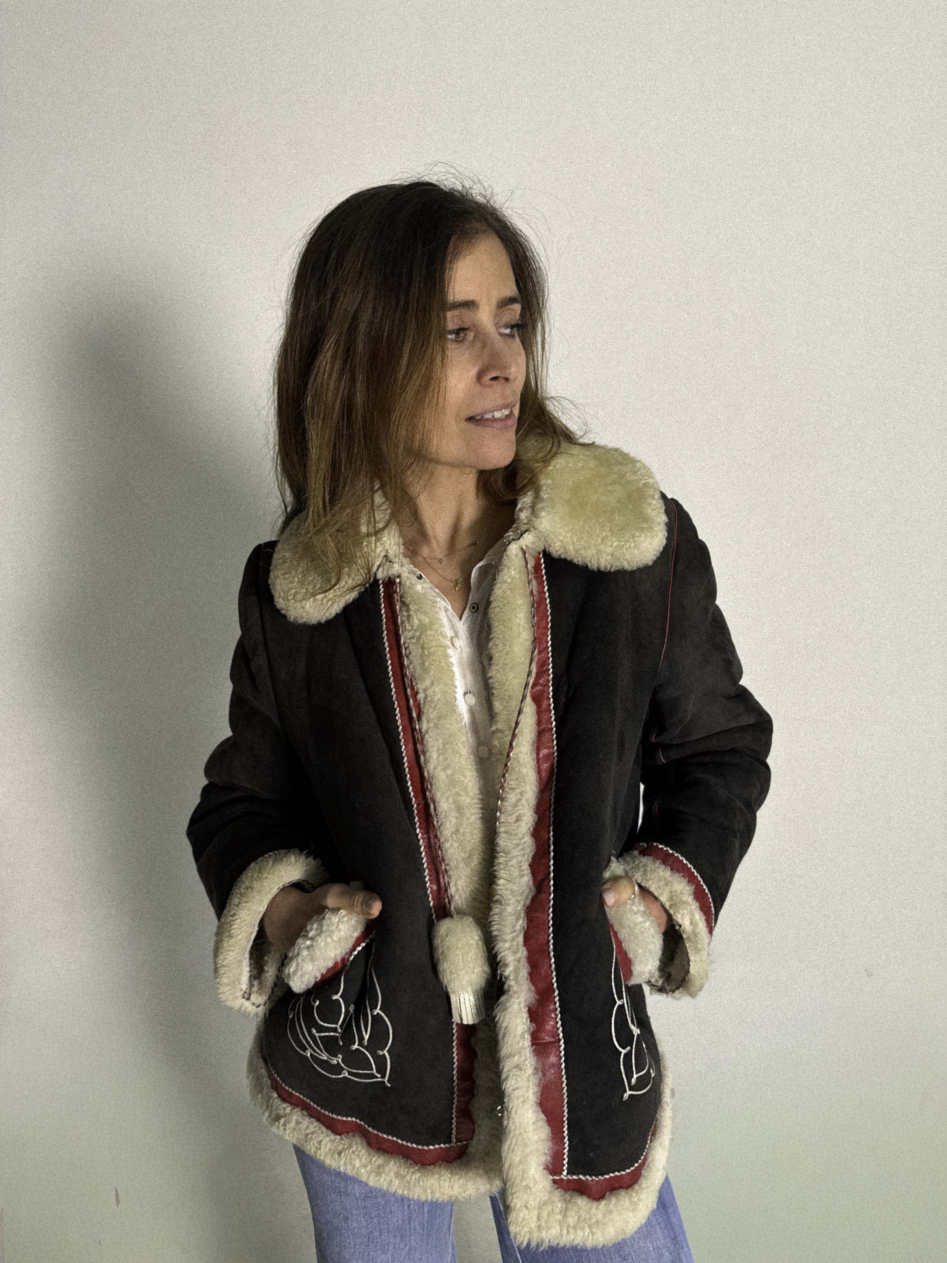 1960s Sheepskin Folklore Jacket