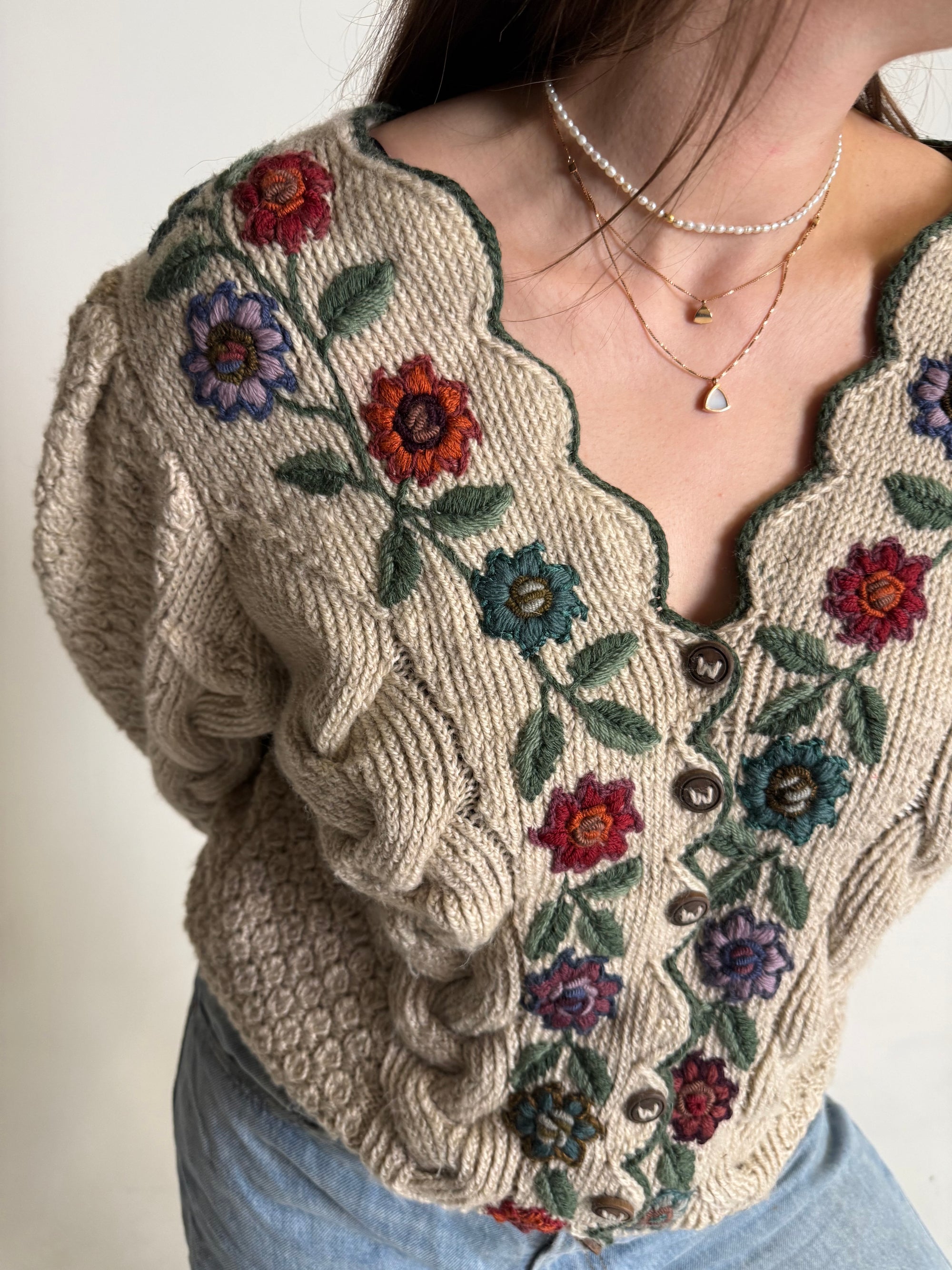 Vintage Wolkenstricker Handmade Wool Cardigan