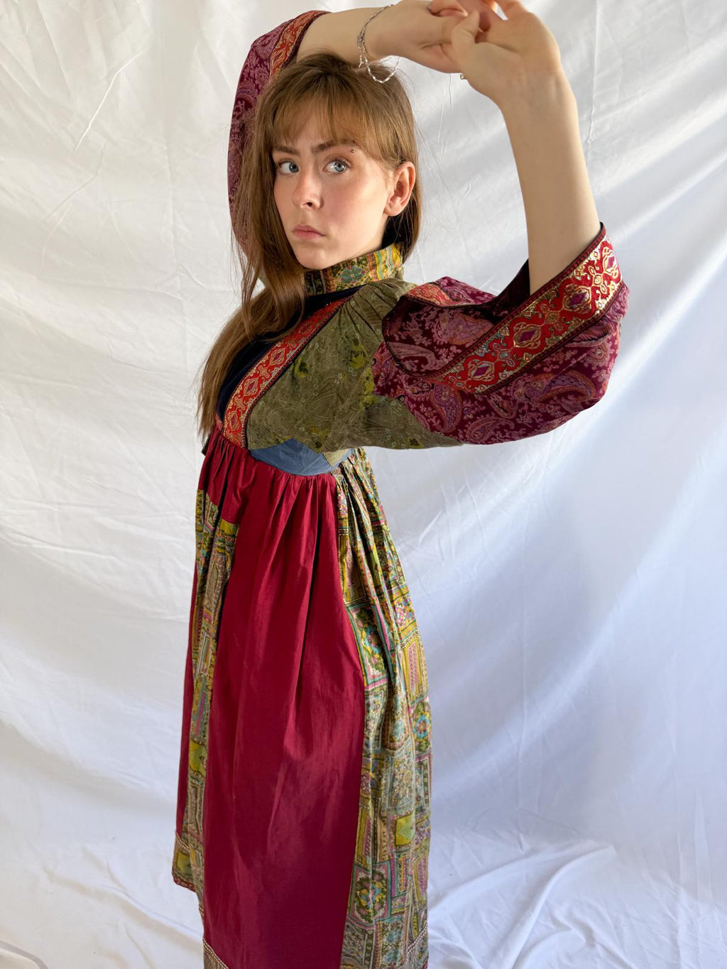 1970s Afghan Style Patchwork Dress
