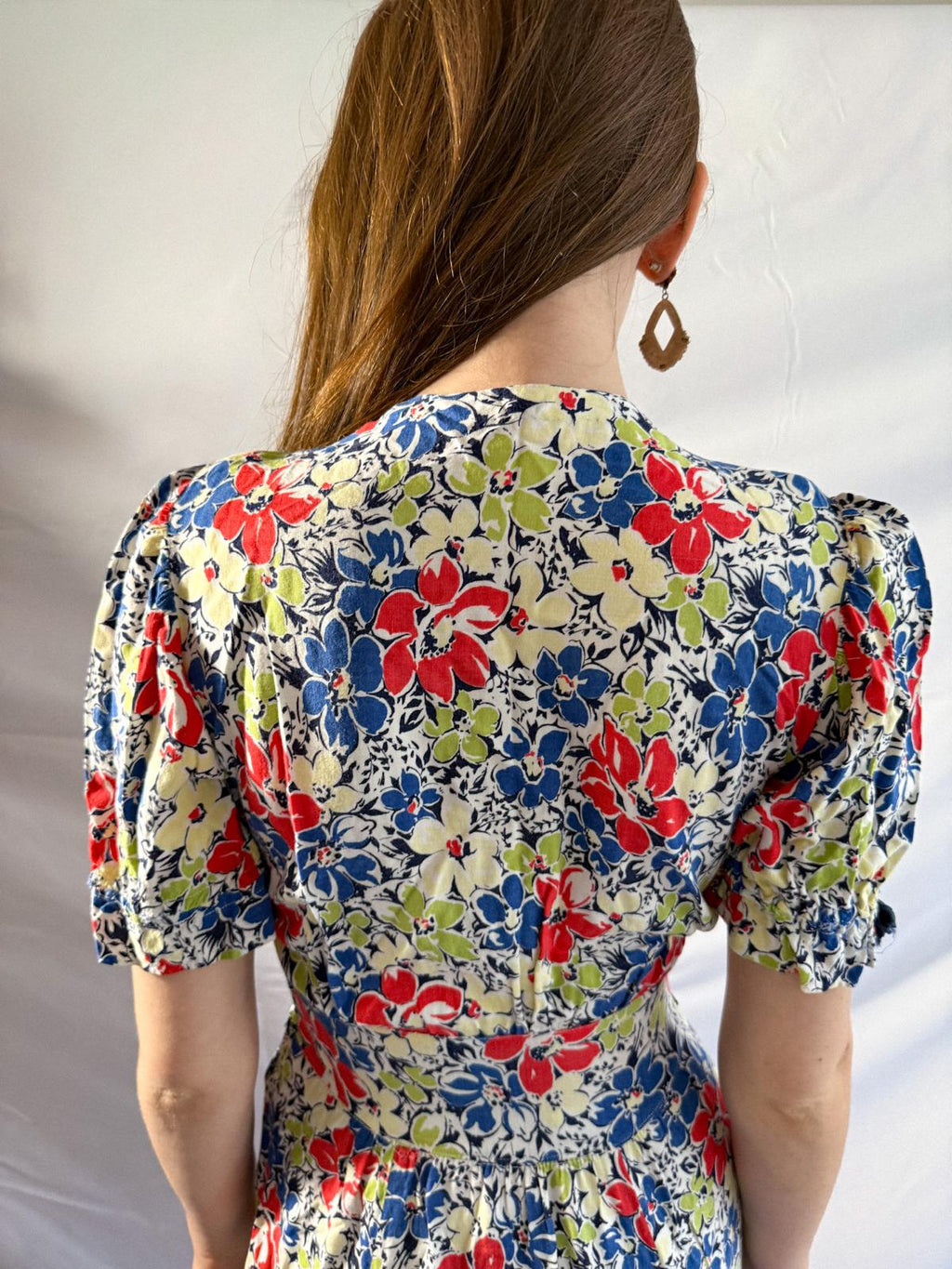 1940s Floral Cotton Teadress