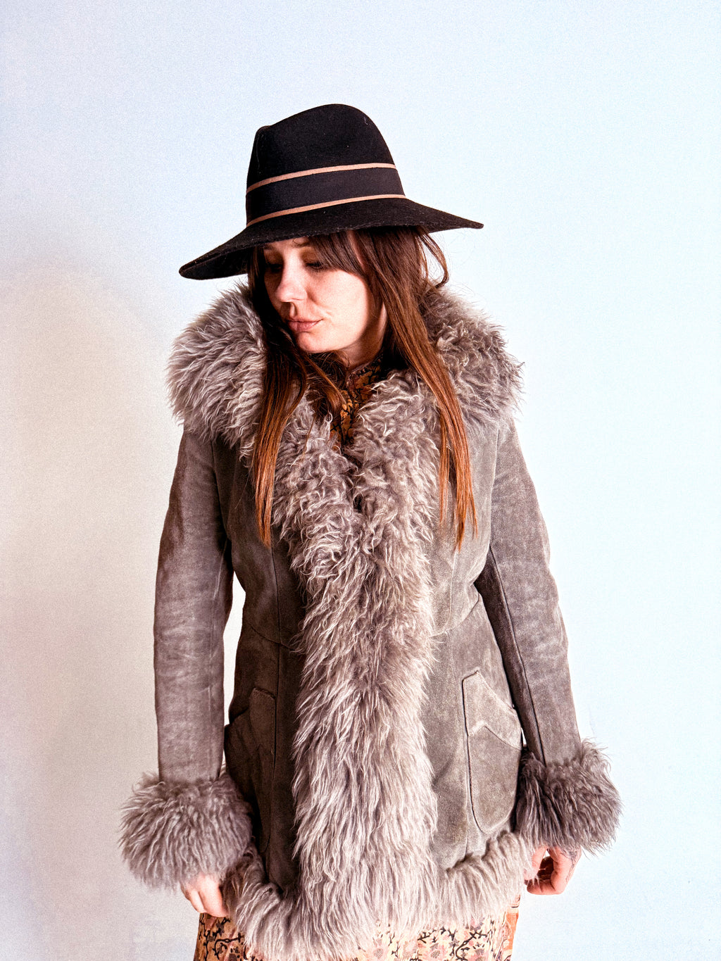 1970s Australian Sheepskin Grey Penny Lane Lammy Coat