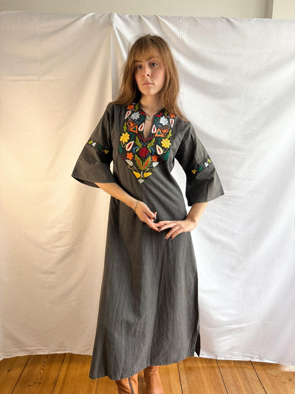 1970s Embroidered Indian Caftan