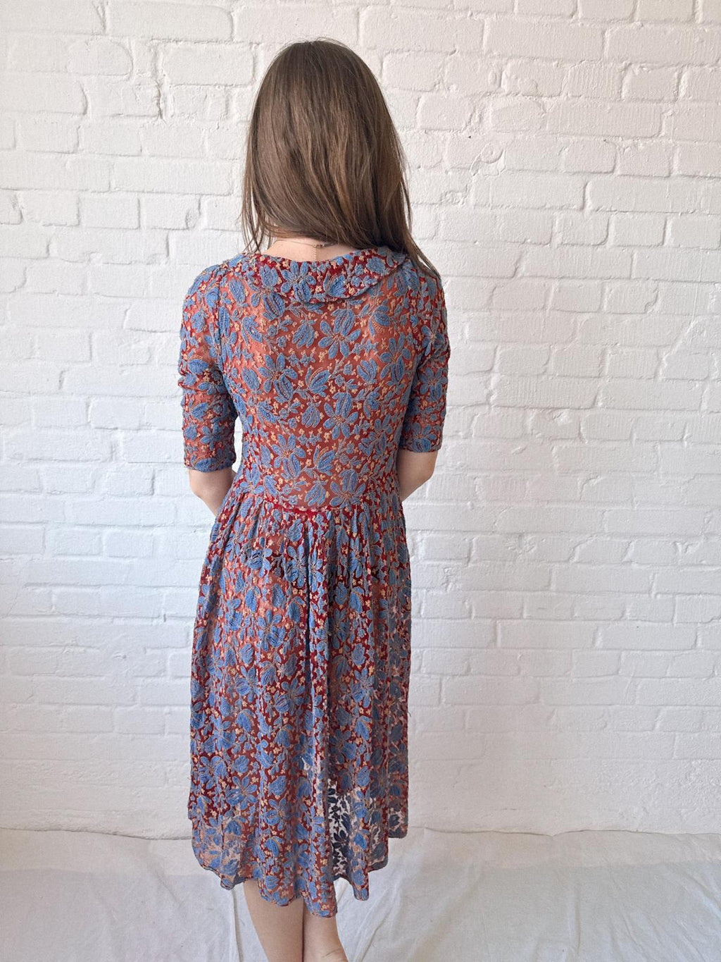 1930s Mesh and Embroidery Dress