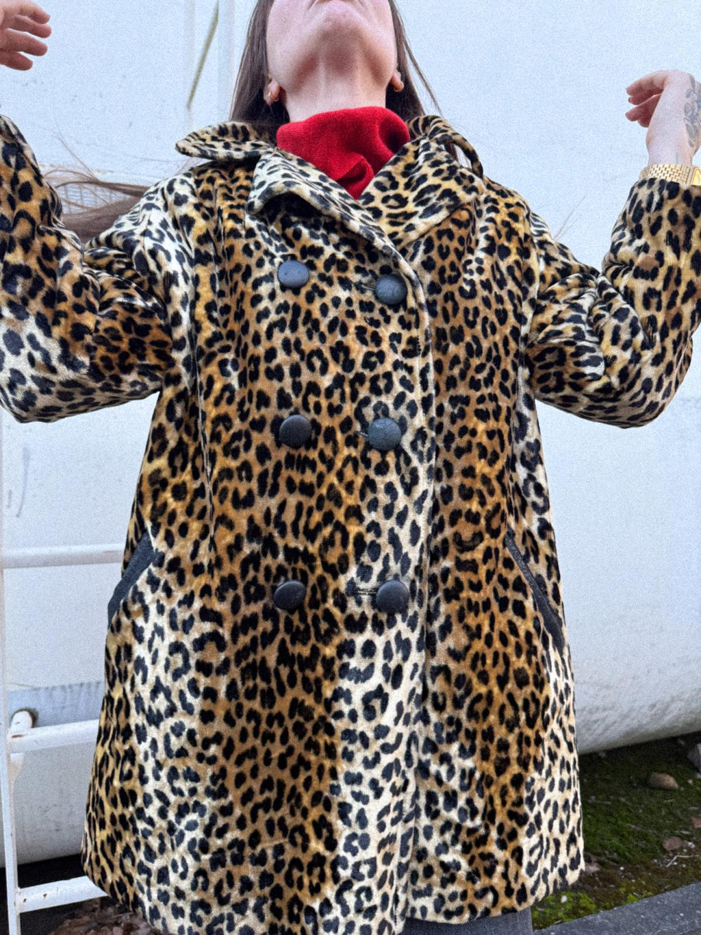 Early 1960s Boxy Leopard Velvet Coat