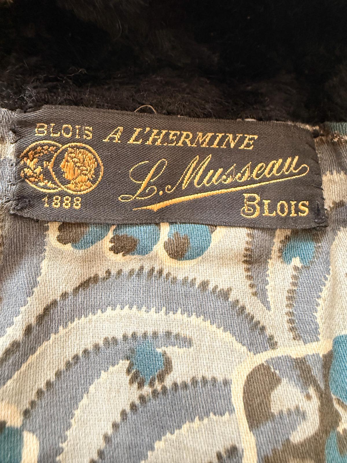 1920s French Black Plush Velvet Cocoon Coat – L. Musseau, Blois