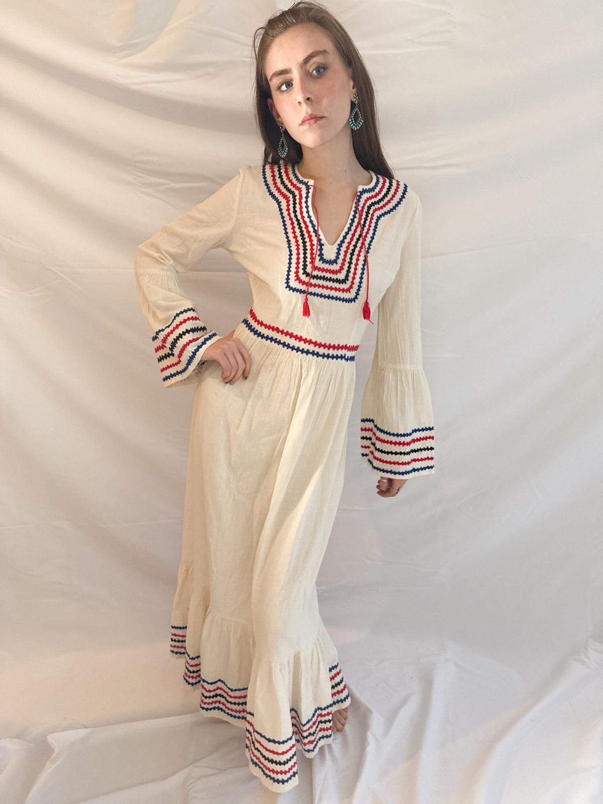 1970s Made in Pakistan Cheescloth Dress