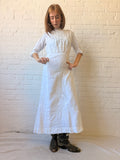 Edwardian White Embroidered Cotton Lawn Dress