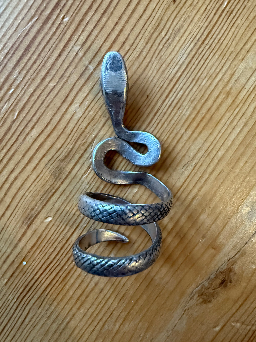1970s Sterling Silver Snake Coil Ring