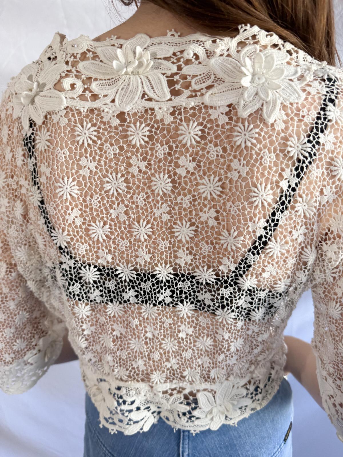 Antique Edwardian Irish Lace Bodice Blouse