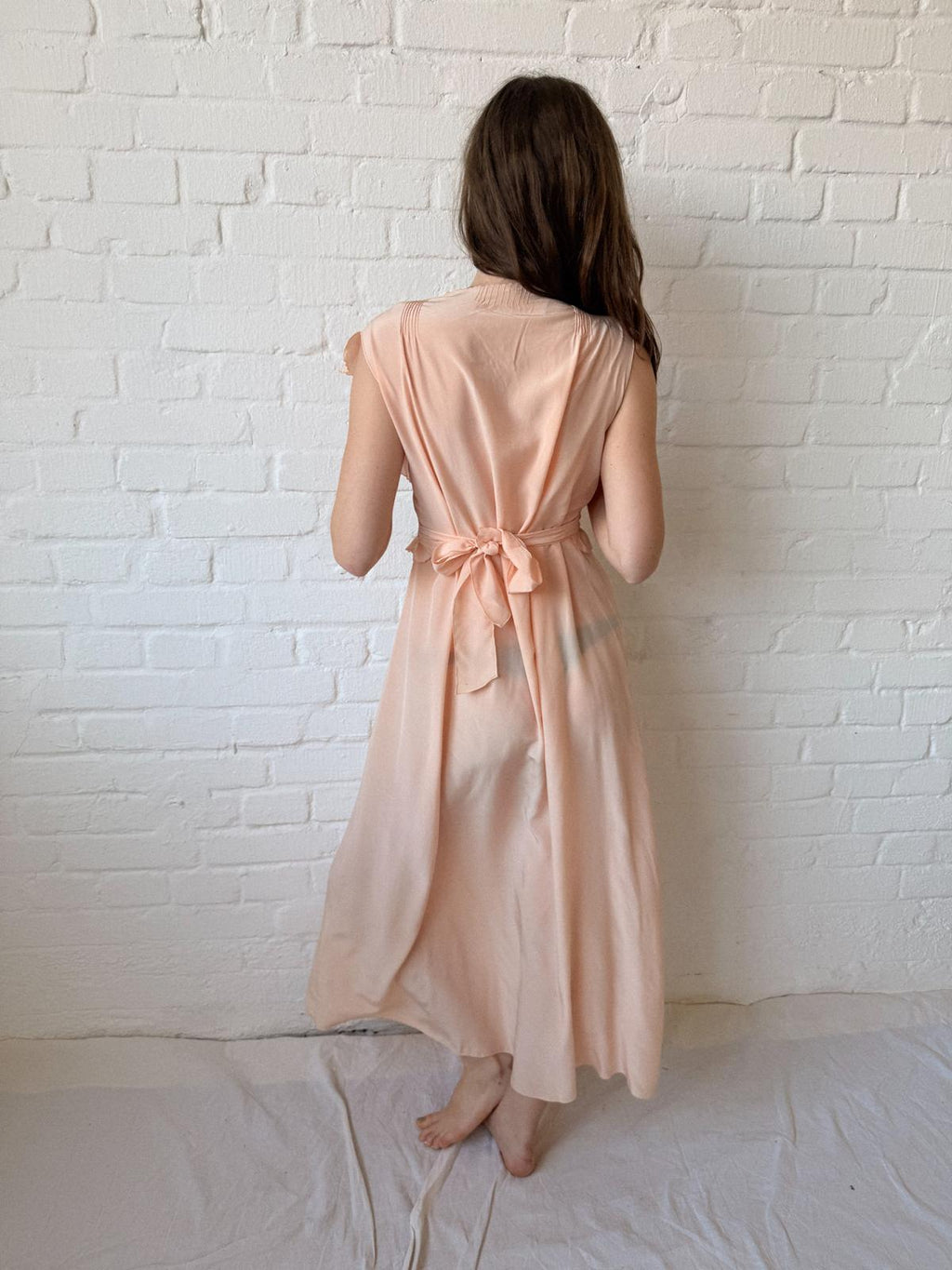 1930s Silk Tie-Up Nightgown