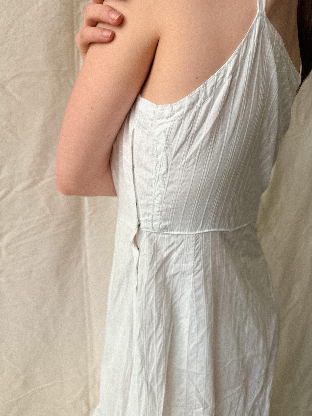 Edwardian / Early 1910s French Cotton Petticoat Dress / Underslip