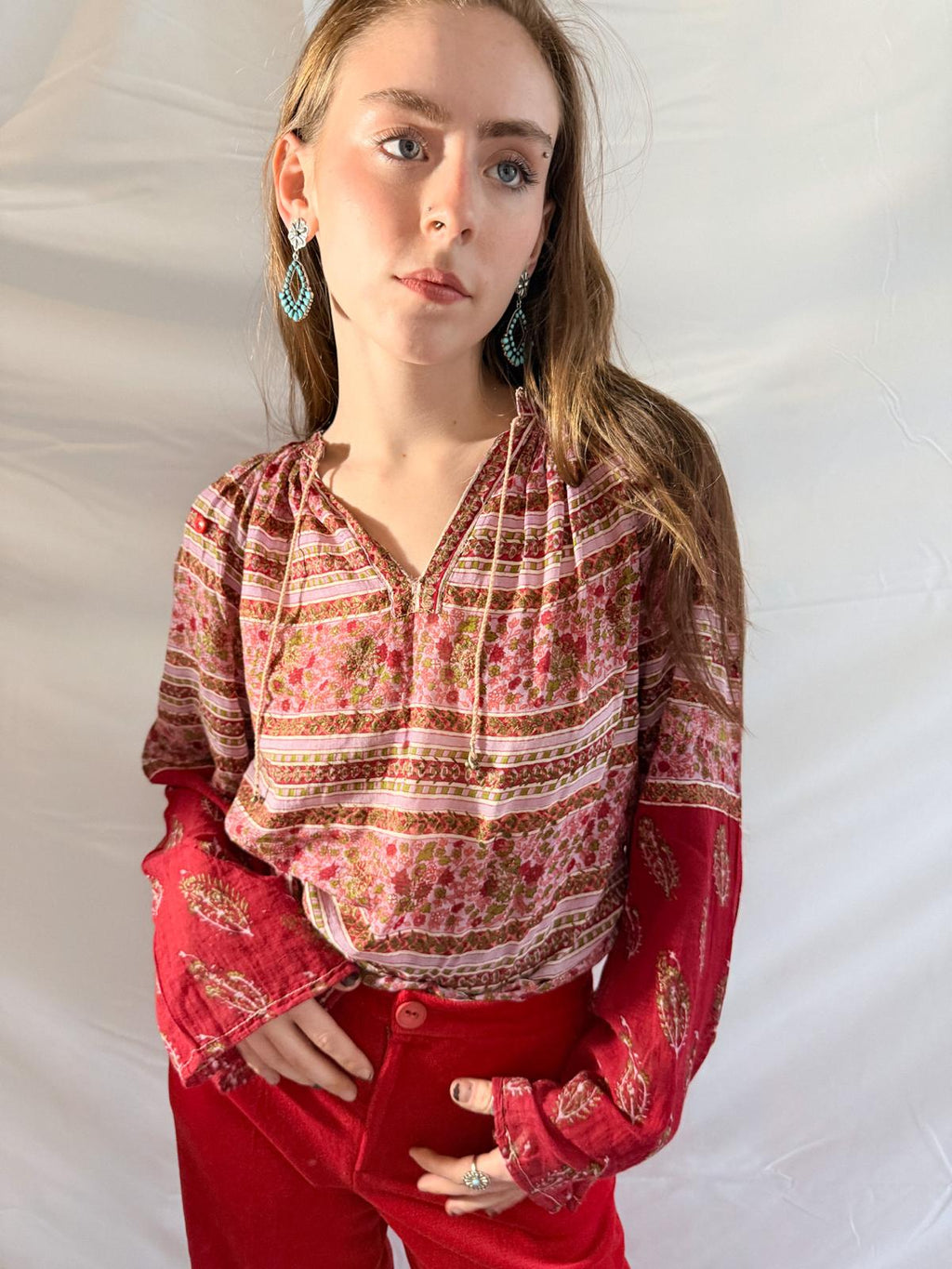 1970s Indian Cotton Gauze Blouse