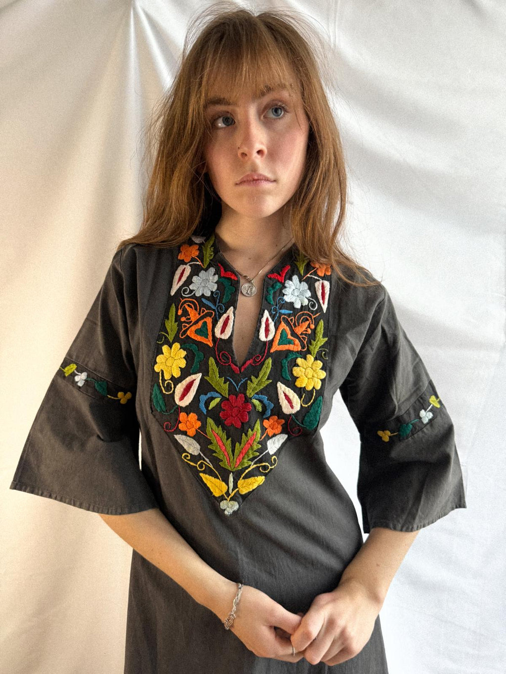 1970s Embroidered Indian Caftan