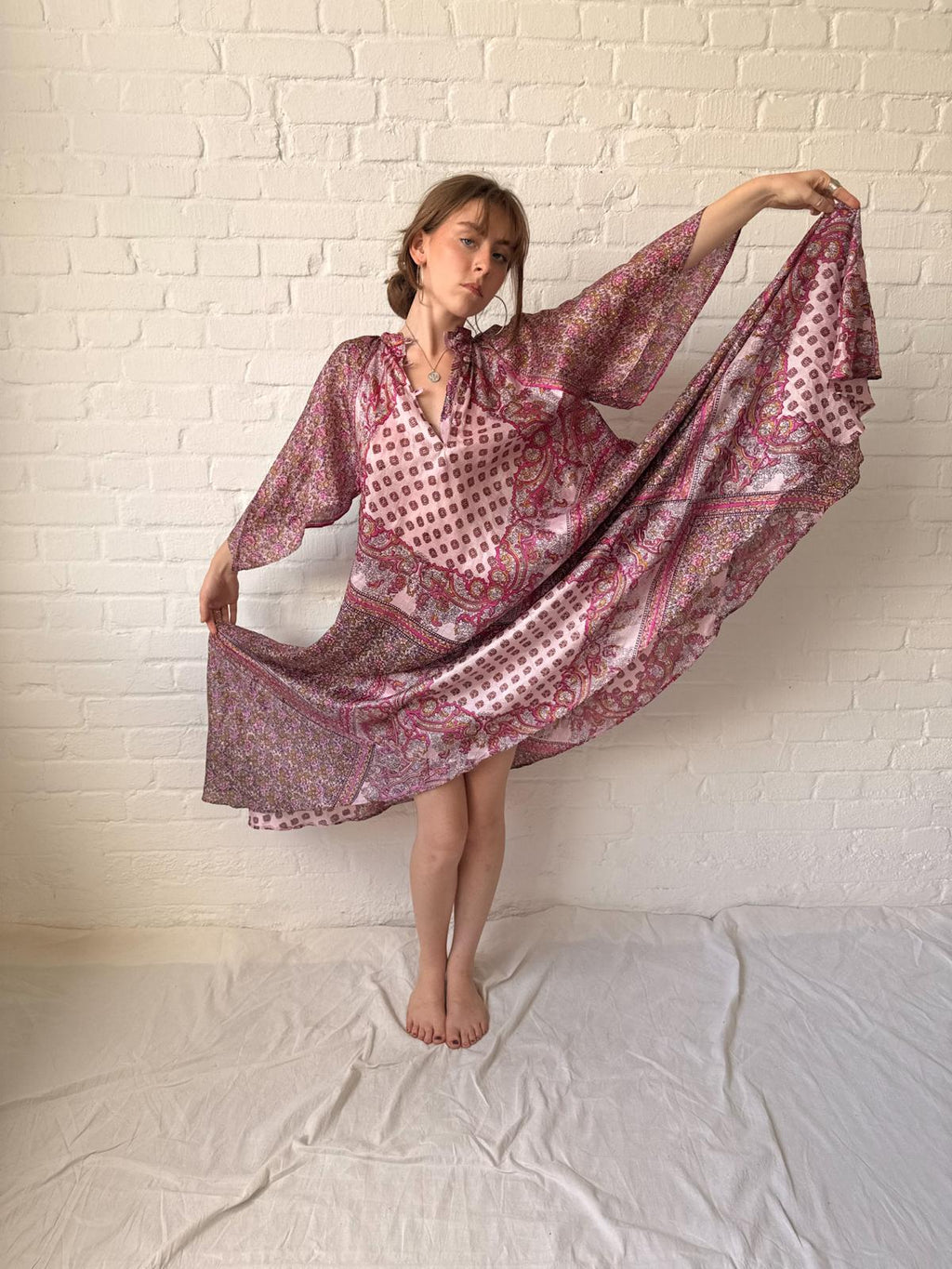 1970s Zodiac Deadstock Pure Silk Patchwork Cafta
