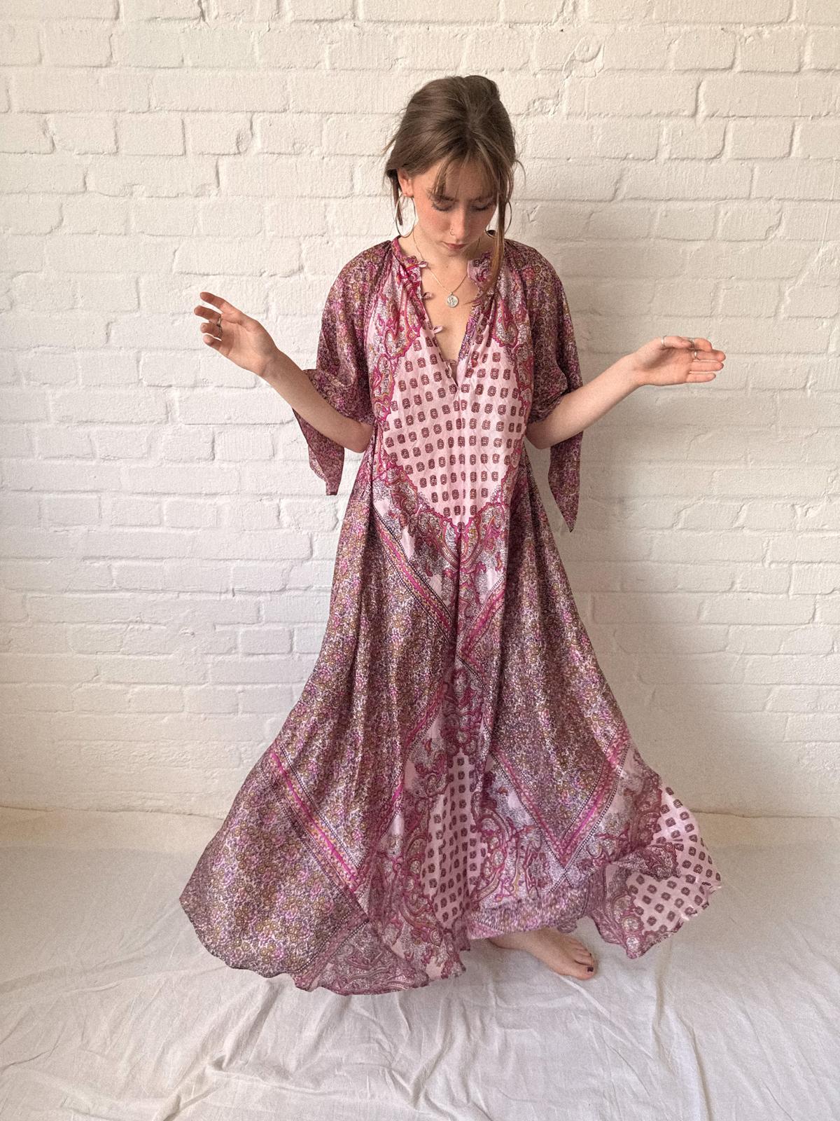 1970s Zodiac Deadstock Pure Silk Patchwork Cafta