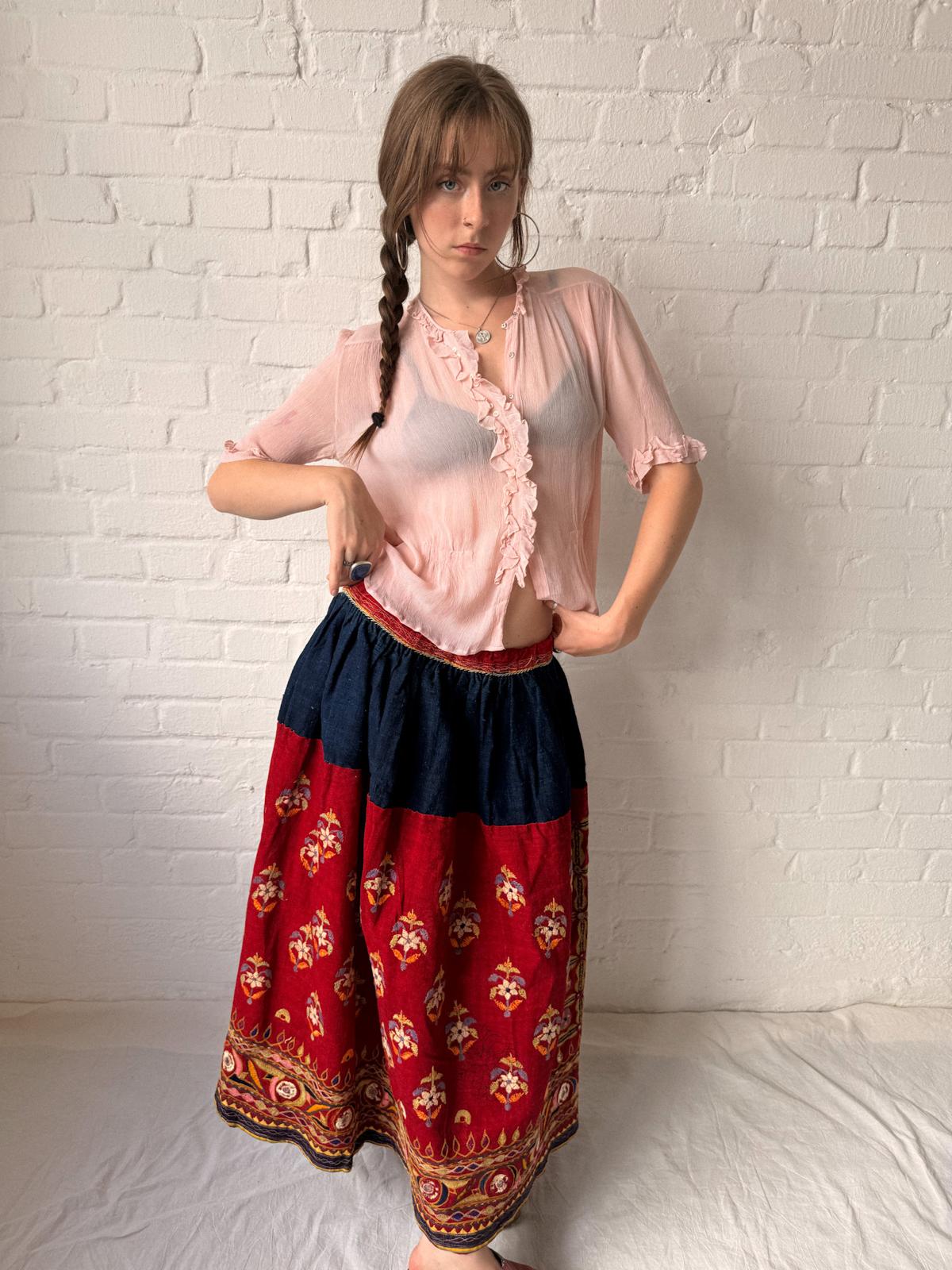 1930s Crinkled Pink Silk Blouse