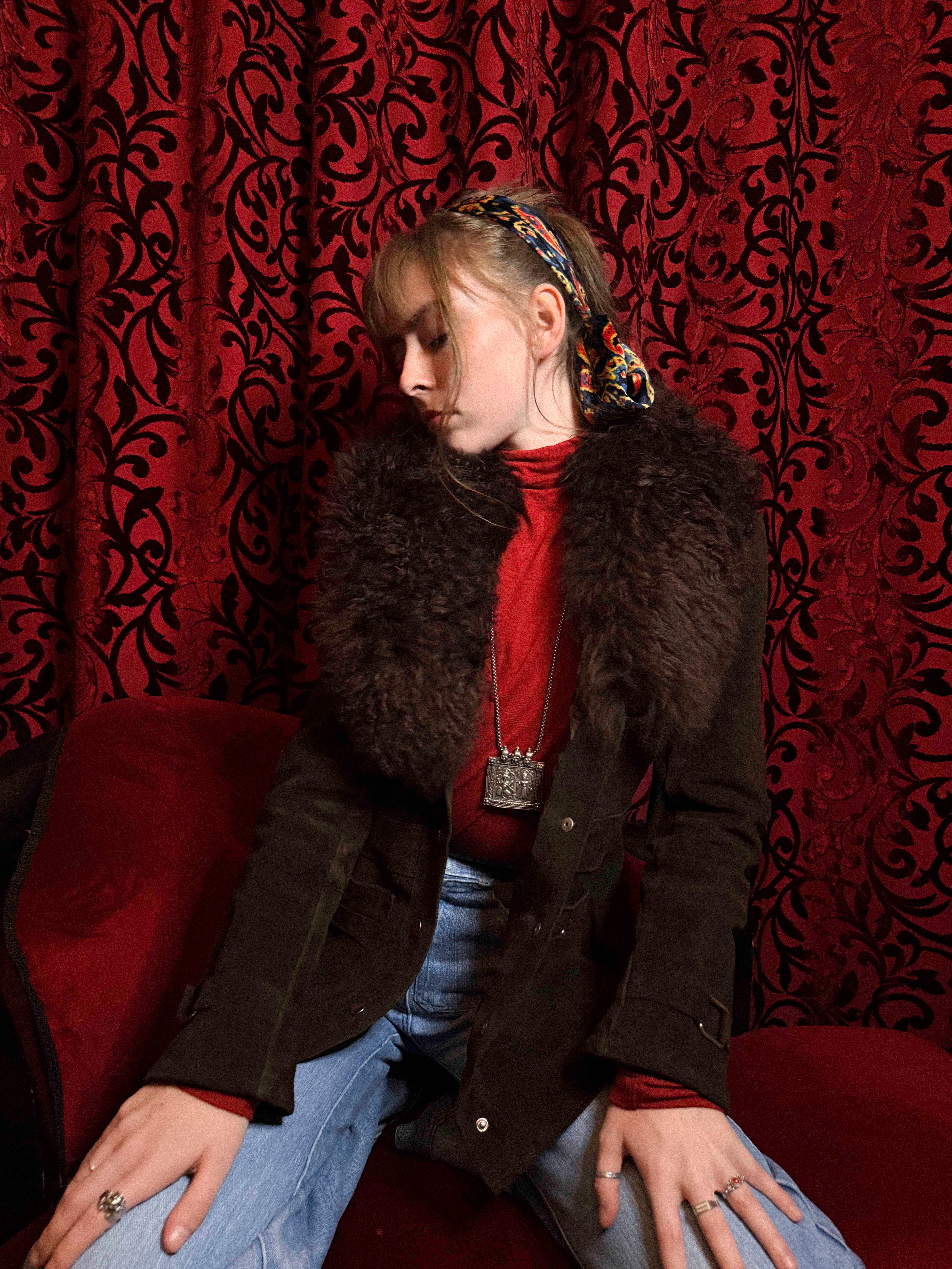 1970s Penny Lane Shearling Jacket – Deep Chocolate Brown with Lush Sheepskin Collar