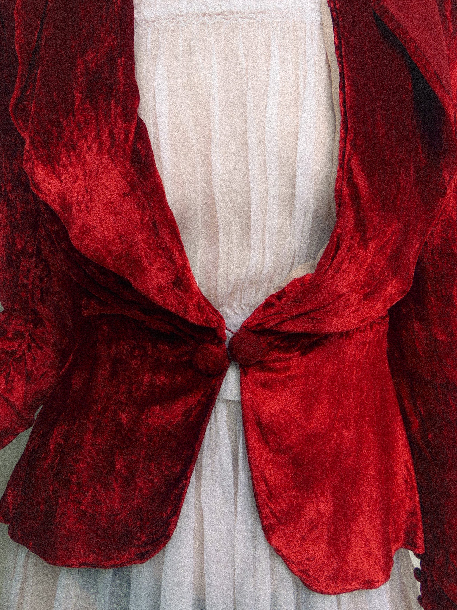 1930s Crimson Silk Velvet Jacket