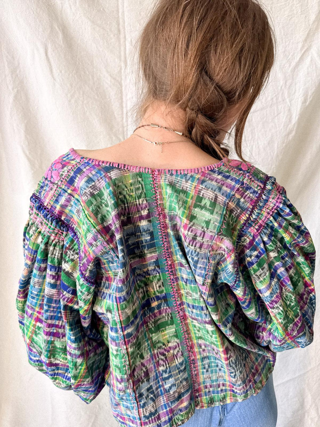 1970s Guatemalan Handwoven Huipil Jacket Blouse