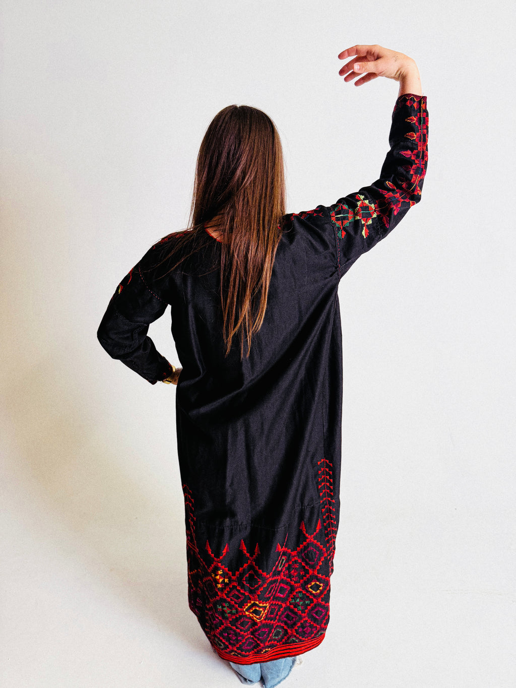 1960s Levantine Long Embroidered Dress